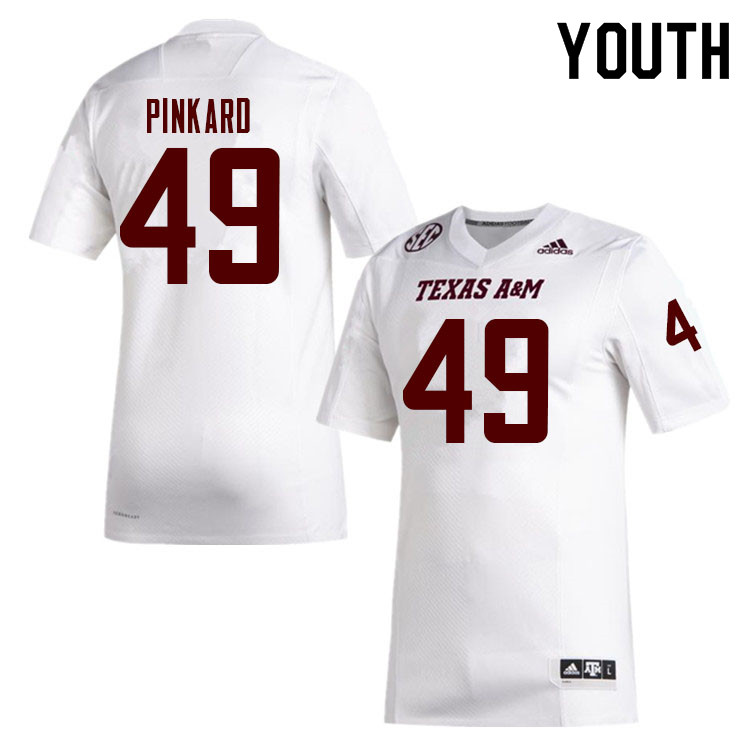 Youth #49 Dion Pinkard Texas A&M Aggies College Football Jerseys Sale-White - Click Image to Close